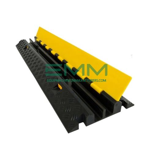 2-Channel Rubber Cable Protector Ramps Cord Cover with 20 Ton