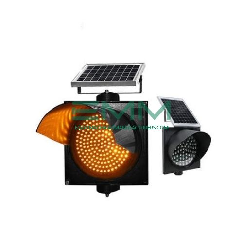 LED Road Safety Flashing Warning Light Solar Traffic Light